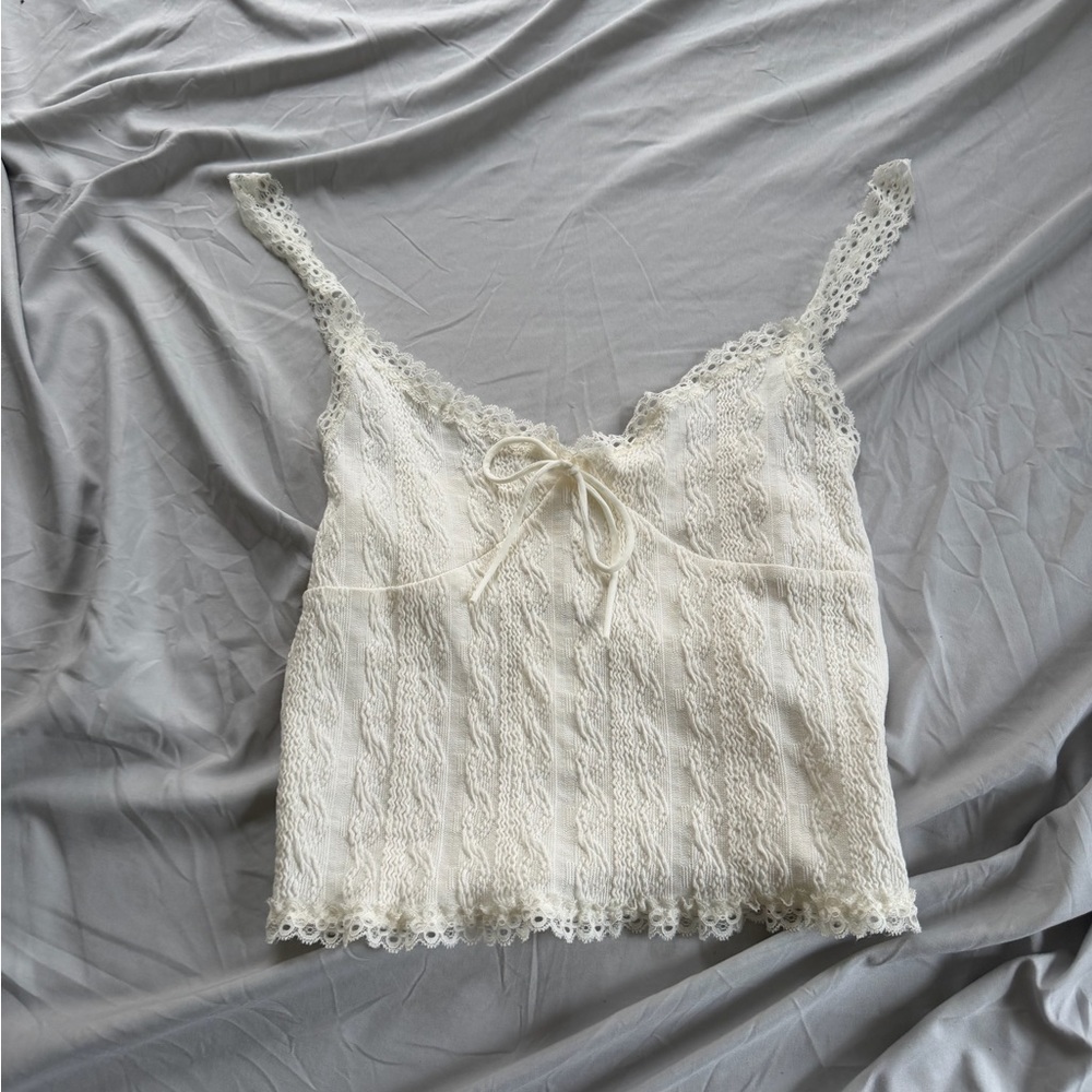 Derek Heart Cream Lace Camisole